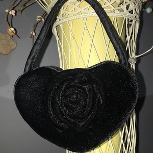 Lovely little girls velvet rose purse.